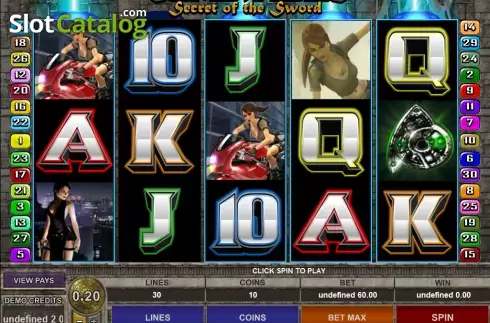 Οθόνη7. Tomb Raider Secret of the Sword Κουλοχέρης