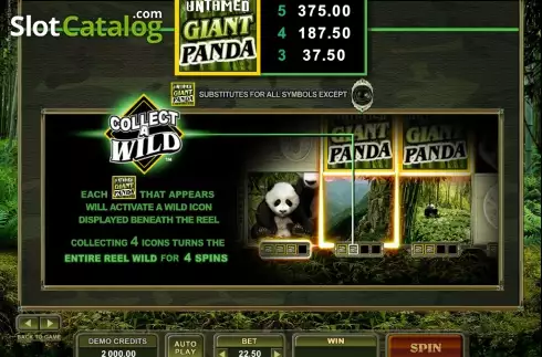 Οθόνη3. Untamed Giant Panda Κουλοχέρης 