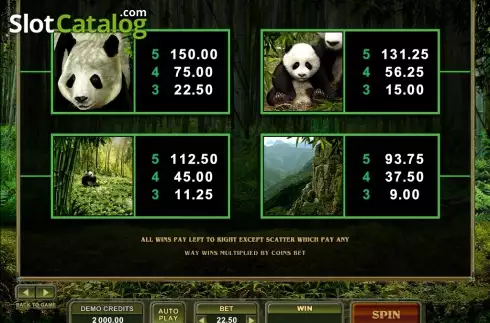 Οθόνη6. Untamed Giant Panda Κουλοχέρης 
