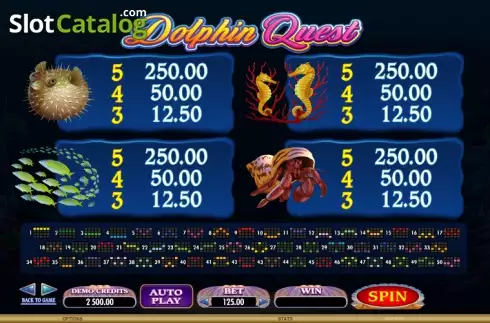 Πίνακας πληρωμών 4. Dolphin Quest Κουλοχέρης