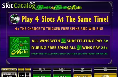 Οθόνη5. Mega Spins Break Da Bank Again Κουλοχέρης