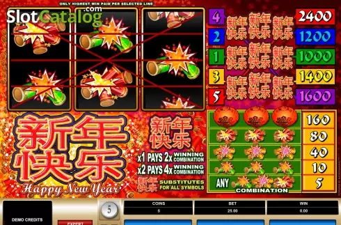 Οθόνη2. Happy New Year (Microgaming) Κουλοχέρης