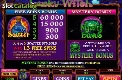 Οθόνη2. Lucky Witch (Microgaming) Κουλοχέρης
