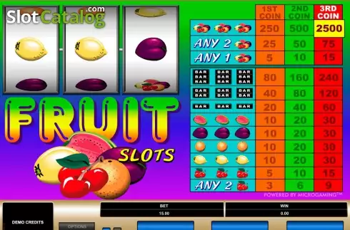Οθόνη2. Fruit Slots (Microgaming) Κουλοχέρης