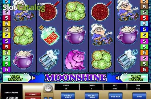 Οθόνη 1. Moonshine (Microgaming) Κουλοχέρης