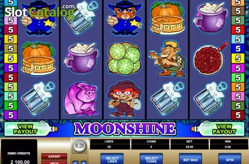 Οθόνη 6. Moonshine (Microgaming) Κουλοχέρης