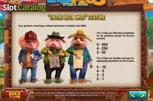 Πίνακας πληρωμών 3. Little Pigs Strike Back Κουλοχέρης