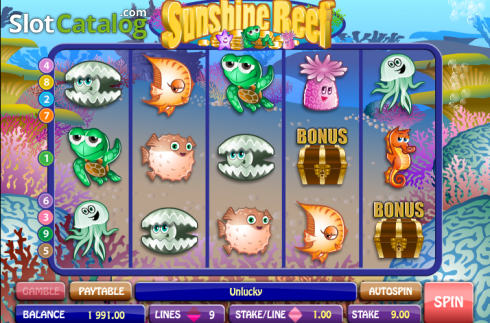 Οθόνη 1. Sunshine Reef Κουλοχέρης