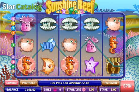 Οθόνη 3. Sunshine Reef Κουλοχέρης