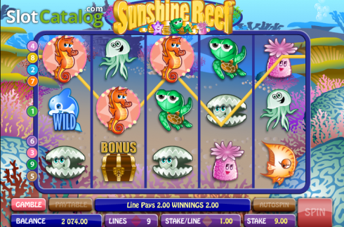 Οθόνη 6. Sunshine Reef Κουλοχέρης