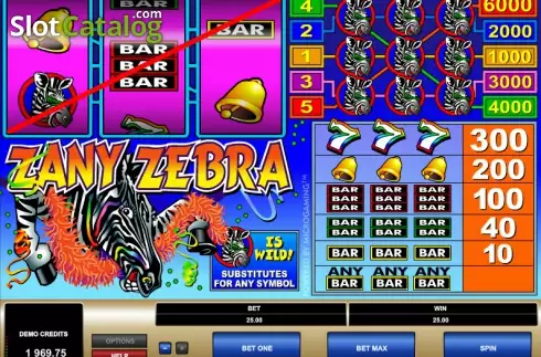Οθόνη 4. Zany Zebra Κουλοχέρης 