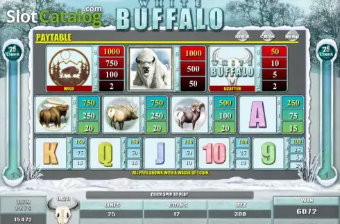 Πίνακας πληρωμών 2. White Buffalo (Microgaming) Κουλοχέρης
