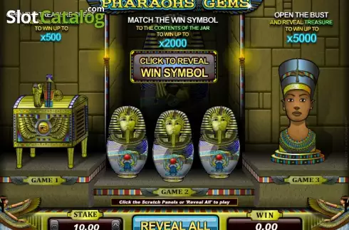 Οθόνη 1. Pharaoh's Gems Κουλοχέρης