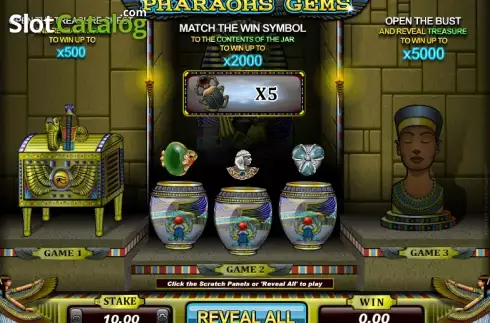 Οθόνη 2. Pharaoh's Gems Κουλοχέρης