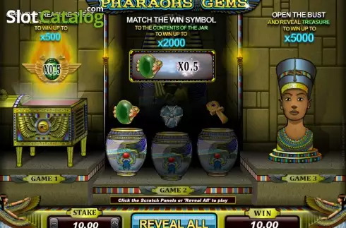 Οθόνη 5. Pharaoh's Gems Κουλοχέρης