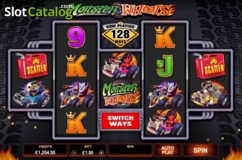 Οθόνη 1. Monster Wheels (Microgaming) Κουλοχέρης