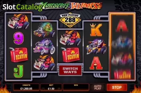 Οθόνη 5. Monster Wheels (Microgaming) Κουλοχέρης