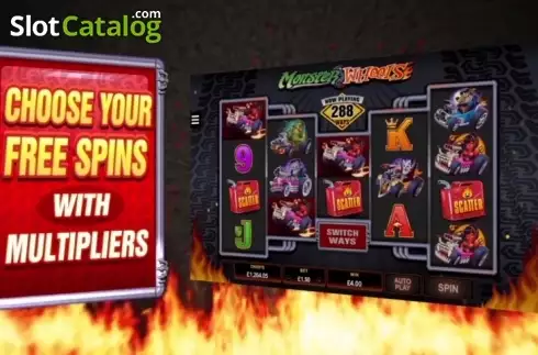Οθόνη 6. Monster Wheels (Microgaming) Κουλοχέρης