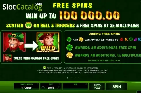 Οθόνη5. Lucky Leprechaun (Microgaming) Κουλοχέρης