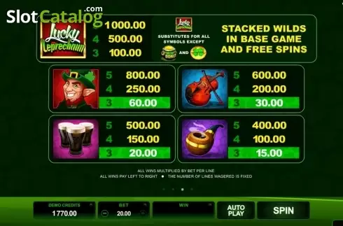 Οθόνη7. Lucky Leprechaun (Microgaming) Κουλοχέρης