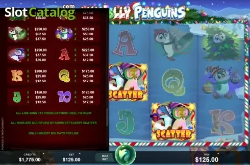 Οθόνη9. Holly Jolly Penguins Κουλοχέρης 