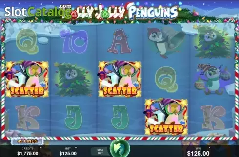 Οθόνη5. Holly Jolly Penguins Κουλοχέρης 
