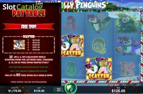 Οθόνη6. Holly Jolly Penguins Κουλοχέρης 