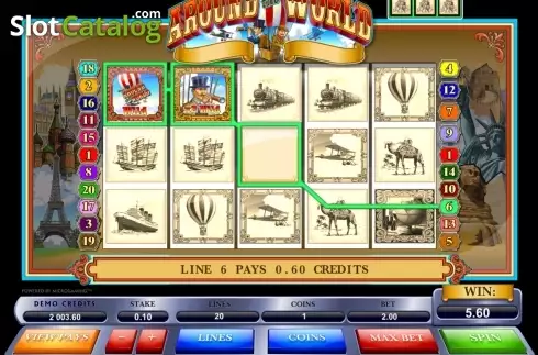 Οθόνη6. Around the World (Microgaming) Κουλοχέρης