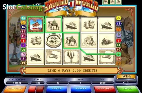 Οθόνη7. Around the World (Microgaming) Κουλοχέρης