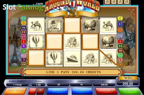 Οθόνη8. Around the World (Microgaming) Κουλοχέρης