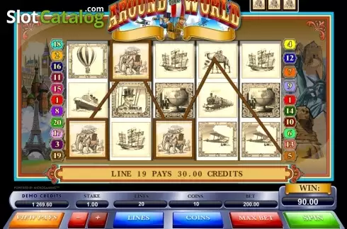 Οθόνη9. Around the World (Microgaming) Κουλοχέρης