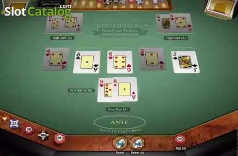 Οθόνη4. Triple Pocket Hold'em Poker (Microgaming) Κουλοχέρης