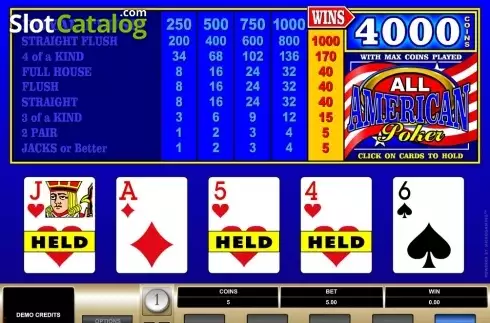 Οθόνη2. All American Poker (Microgaming) Κουλοχέρης