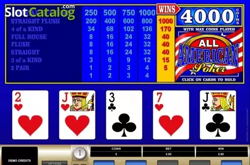 Οθόνη3. All American Poker (Microgaming) Κουλοχέρης