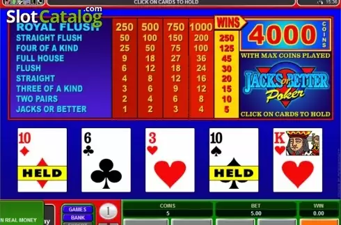 Οθόνη2. Jacks or Better (Games Global) Κουλοχέρης