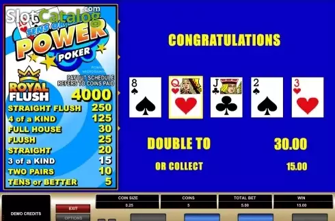 Οθόνη5. Tens or Better Power Poker (Games Global) Κουλοχέρης