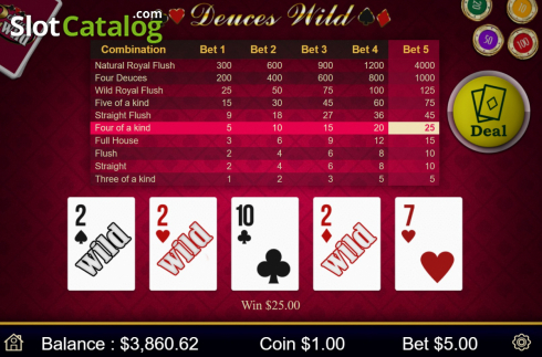 Οθόνη3. Deuces Wild (Mobilots) Κουλοχέρης