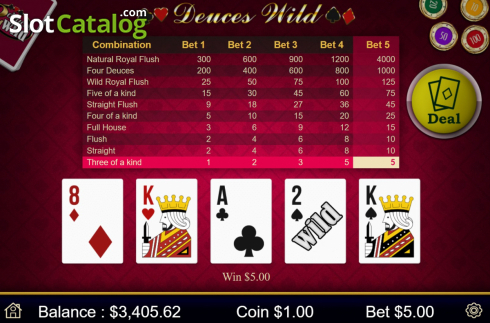 Οθόνη4. Deuces Wild (Mobilots) Κουλοχέρης