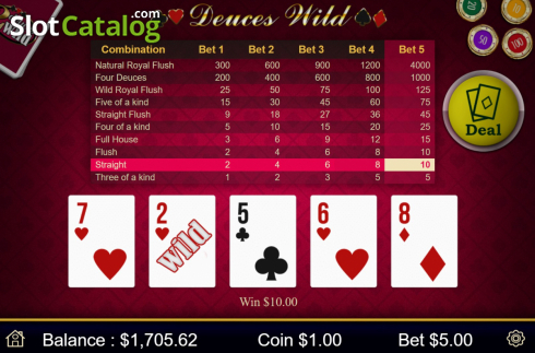 Οθόνη5. Deuces Wild (Mobilots) Κουλοχέρης