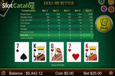 Οθόνη5. Jacks or Better (Mobilots) Κουλοχέρης
