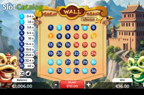 Οθόνη2. Great Wall Keno Κουλοχέρης