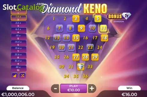 Οθόνη3. Diamond Keno Κουλοχέρης 