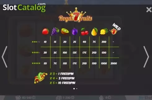 Οθόνη2. Royal 7 Fruits Κουλοχέρης