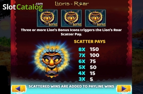 Οθόνη5. Lion's Roar (MultiSlot) Κουλοχέρης