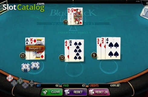 Οθόνη3. Blackjack (MultiSlot) Κουλοχέρης