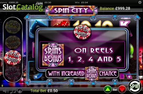 Οθόνη 4. Free Spin City Κουλοχέρης