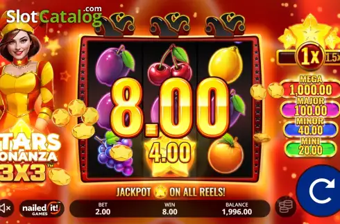 Οθόνη3. Stars Bonanza 3x3 Κουλοχέρης