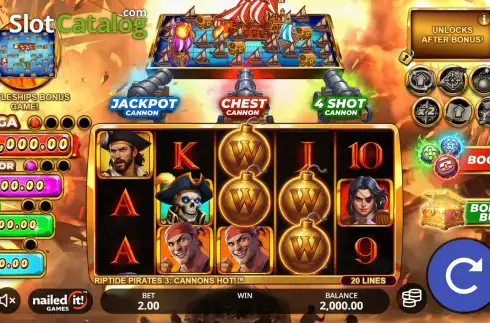 Οθόνη2. Riptide Pirates 3: Cannons Hot Κουλοχέρης