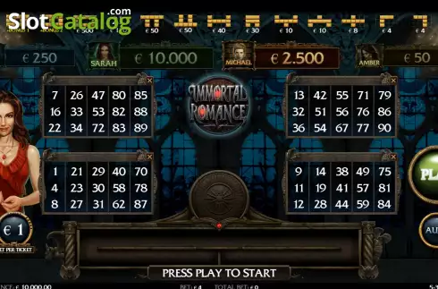 Οθόνη2. Immortal Romance Video Bingo Κουλοχέρης