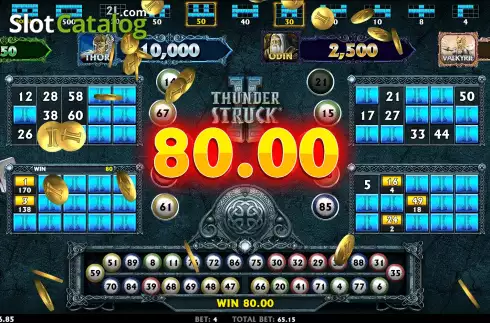 Οθόνη6. Thunderstruck II Video Bingo Κουλοχέρης